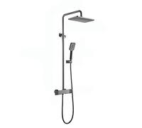 IUokLU Système De Douche avec Pommeau De Douche, Robinet De Douche, Ensemble De Douche Mural en Laiton, Mitigeur Double Poignée, Bec Cascade, Douchette À Main 3 Modes(Un)