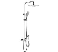 IUokLU Système De Douche avec Robinet Thermostatique Et Douchette Murale, Mitigeur en Laiton avec Bec De Baignoire, Douchette À Main 3 Modes, Pommeau De Douche, Douch