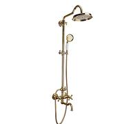 IUokLU Système De Douche Golden Shower Pommeau De Douche À Effet Pluie avec Douche À Main Mélangeur De Salle De Bain De Luxe Ensemble De Robinet De Douche À Effet Plui