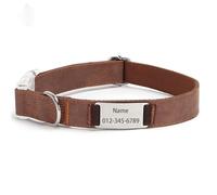 IUOUTG Collier De Chien Personnalisé avec Étiquette De Nom, Personnalisé Gravé Collier pour Animaux De Compagnie, pour Les Chiens De Petite À Grande Taille, Réglable, Cuir PU, Boucle en Métal