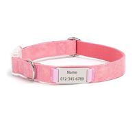 IUOUTG Collier De Chien Personnalisé avec Étiquette De Nom, Personnalisé Gravé Collier pour Animaux De Compagnie, pour Les Chiens De Petite À Grande Taille, Réglable, Cuir PU, Boucle en Métal