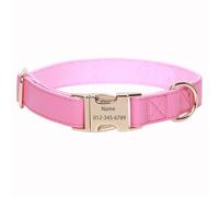 IUOUTG Collier De Chien Personnalisé Collier Personnalisé avec Nom Et Numéro De Téléphone De L'animal PU Cuir Réglable avec Boucle en Métal pour Les Chiens De Petite À Grande Taille