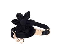 IUOUTG Colliers de Chien de Fille Mignonne avec Noeud Papillon de Fleur Collier de Chien en Velours et Ensemble de Laisse personnalisé Grand Collier de Chien pour Les Petits Chiens de Taille Moyenne