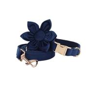 IUOUTG Colliers pour Chien Fille Mignonne avec Collier et Laisse pour Chien Doux en Forme de Fleur Colliers pour Chien Bleus avec Boucle en métal pour Chiens de Petite, Moyenne et Grande Taille