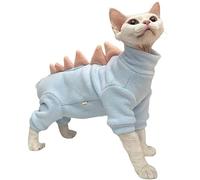 IUOUTG Combinaison De Chat De Dinosaure Sphynx, Vêtements Chauds d'hiver en Polaire Doux pour Chats sans Cheveux, Tenue Chaude pour Animaux De Compagnie avec Protection du Ventre pour Devon Rex