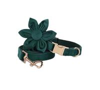 IUOUTG Ensemble Collier et Laisse pour Chien de Noël avec Collier pour Chien en Velours Fleuri Collier pour Chiot Fille réglable avec Boucle en métal pour Chiens de Petite, Moyenne et Grande Taille