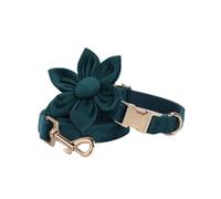 IUOUTG Ensemble Collier et Laisse pour Chien Fille, avec Fleur, Joli Collier pour Animal de Compagnie, Doux, avec Boucle en métal, pour Petits, Moyens et Grands Chiens