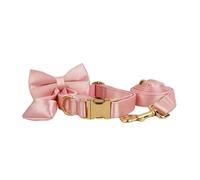 IUOUTG Ensembles Collier et Laisse pour Chien Fille avec nœud Papillon Collier pour Chien en Coton Collier pour Chiot réglable Collier pour Chien Mignon pour Chiens Femelles de Grande