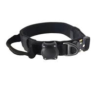 IUOUTG Grand Collier De Chien avec Porte - Étiquette D'aviation avec Poignée De Commande Et Boucle en Métal Réglable Militaire