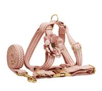 IUOUTG Harnais De Chien Anti - Fuite Et Ensemble De Peau De Chien, Doux Et Réglable avec des Fleurs Et Une Boucle Métallique Durable pour Les Anniversaires De Mariage d'animaux De Compagnie
