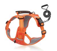 IUOUTG Harnais pour Chien avec Laisse Harnais pour Chien Doux et Respirant Anti-Fuite Harnais pour Chiot Laisse Gilet pour Animaux de Compagnie pour l'entraînement des Grands, Moyens et Petits Chiens