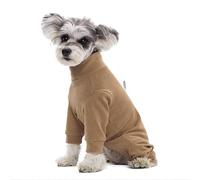IUOUTG Hiver Chaud Chien Onesies Pyjamas pour Petits Chiens Cozy Couleur Solide Manches Longues Chiot Jumpsuit Body avec Cordon réglable pour Le Temps Froid Manteau de Chien