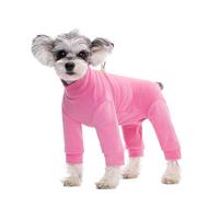 IUOUTG Hiver Chaud Chien Onesies Pyjamas pour Petits Chiens Cozy Couleur Solide Manches Longues Chiot Jumpsuit Body avec Cordon réglable pour Le Temps Froid Manteau de Chien
