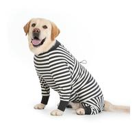 IUOUTG Hiver rayé Chien Manteaux Combinaison avec Cordon réglable, Pyjamas léger Pullover élastique Onesie vêtements à Quatre Pattes pour Les Grands Chiens Moyens
