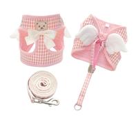 IUOUTG Ligne De Harnais De Chiens Mignons pour Filles avec des Ailes Et des Clips De Réglage des Métaux sans Poigher