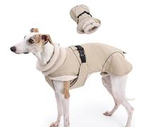 IUOUTG Manteau De Chien Chaud Réfléchissant pour Grands Chiens, Veste d'hiver À Col De Tortue avec Doublure en Polaire, Gilet De Combinaison De Neige pour Les Vêtements Greyhound Whippet
