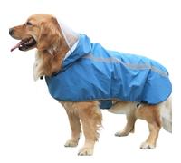IUOUTG Manteau de Pluie pour Chien de Grande Taille, Veste de Pluie réglable pour Chien, Poncho de Pluie avec Trou pour Laisse et Bande réfléchissante, Sweat à Capuche imperméable pour Chien