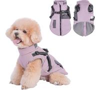 IUOUTG Manteau d'hiver Imperméable pour Chien avec Harnais Intégré, Veste De Froid pour Petits Chiens, Vêtements Réfléchissants pour Animaux avec Fermeture à Glissière Chihuahua Warm Outfits