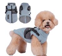 IUOUTG Manteau d'hiver Imperméable pour Chien avec Harnais Intégré, Veste De Froid pour Petits Chiens, Vêtements Réfléchissants pour Animaux avec Fermeture à Glissière Chihuahua Warm Outfits