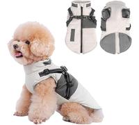 IUOUTG Manteau d'hiver Imperméable pour Chien avec Harnais Intégré, Veste De Froid pour Petits Chiens, Vêtements Réfléchissants pour Animaux avec Fermeture à Glissière Chihuahua Warm Outfits