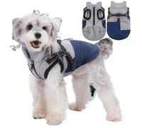 IUOUTG Manteau d'hiver pour Chien avec Harnais, Doublure Polaire Intégrée, Imperméable, Veste D'extérieur pour Chiot avec Fermeture Éclair Et Anneau en D, Réfléchissante