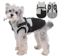 IUOUTG Manteau d'hiver pour Chien avec Harnais, Doublure Polaire Intégrée, Imperméable, Veste D'extérieur pour Chiot avec Fermeture Éclair Et Anneau en D, Réfléchissante