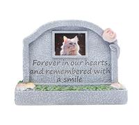 IUOUTG Marqueur de Pierre tombale de Jardin pour Animaux de Compagnie avec Porte-Fleurs, Pierres commémoratives avec Cadre Photo résistant aux intempéries Souvenir décorer pour Chiens et Chats