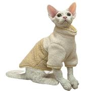 IUOUTG Mode sans Cheveux Chat Vêtements, Polaire Chat Manteau d'hiver Haut Col Sweatshirt Pyjamas pour Sphynx Devon Rex Temps Froid Vêtements pour Animaux De Compagnie