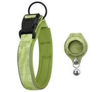 IUOUTG Nylon Réfléchissant Air Label Fixateur Chien Collier Réglable Tracker Housse De Protection en Cuir avec Support pour Chiens De Petite