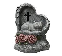 IUOUTG Pierre commémorative en Animal Domestique Chat Chien Solaire Pierre Tombale Imperméable Jardin Monument Décoration Extérieure Lost Pet Sympathie Souvenir