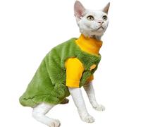 IUOUTG Pull-Over en Polaire pour Chat Sphynx, Pull-Over à Col Roulé Chaud pour Animaux De Compagnie, Vêtements Doux pour Chats sans Poils, Adaptés Aux Races Cornish Rex, Devon Rex Et Aux Chiots.