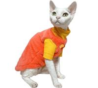 IUOUTG Pull-Over en Polaire pour Chat Sphynx, Pull-Over à Col Roulé Chaud pour Animaux De Compagnie, Vêtements Doux pour Chats sans Poils, Adaptés Aux Races Cornish Rex, Devon Rex Et Aux Chiots.