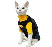 IUOUTG Pull-Over en Polaire pour Chat Sphynx, Pull-Over à Col Roulé Chaud pour Animaux De Compagnie, Vêtements Doux pour Chats sans Poils, Adaptés Aux Races Cornish Rex, Devon Rex Et Aux Chiots.