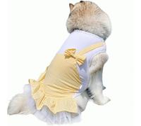 IUOUTG Robe De Chien À Plaque pour Les Grandes Chiens Filles, Robes De Tulle De Tutu avec Palais, Costume De Coton De Jupe De Princesse De Chiot D'été pour l'anniversaire De Mariage