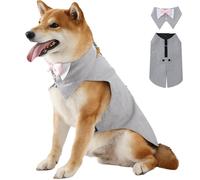 IUOUTG Smoking pour Chien pour Grands Chiens, Costume Doux De Prince pour Animaux De Compagnie avec Collier NœUd Papillon Amovible, Costume De Mariage Formel pour Chien, VêTements De Cosplay