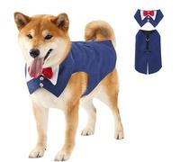 IUOUTG Smoking pour Chien pour Grands Chiens, Costume Doux De Prince pour Animaux De Compagnie avec Collier NœUd Papillon Amovible, Costume De Mariage Formel pour Chien, VêTements De Cosplay