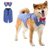 IUOUTG Smoking pour Chien pour Grands Chiens, Costume Doux De Prince pour Animaux De Compagnie avec Collier NœUd Papillon Amovible, Costume De Mariage Formel pour Chien, VêTements De Cosplay