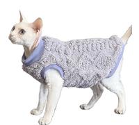 IUOUTG Sphynx Chat Sweater Gilet, Pullover en Polaire Chaud pour Les Chats sans Poils, Vêtements d'hiver pour Animaux De Compagnie Vêtements De Chaton sans Manches Douces pour Le Temps Froid
