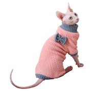 IUOUTG Sphynx Pull pour Chat sans Poils, vêtements pour Chats, Pull à col roulé, Pull pour Chaton, Pyjama Chaud et Doux, Chemise avec Manches, vêtements d'hiver pour Animaux de Compagnie