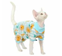 IUOUTG Sphynx Vêtements pour Chat 4 Pattes, Pull Chaud sans Poils pour Chat, Pyjama avec Col Rond Et Motif Imprimé, Chemise pour Chaton, Vêtements pour Devon Et Chiot