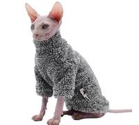 IUOUTG Sphynx - vêtements pour Chats sans Poils, Pull à col roulé, Polaire Chaude, Super Doux, Pyjama, Chemise avec Manches, vêtements pour Animaux de Compagnie, Automne/Hiver