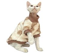 IUOUTG Sweater À Col De Tortue De Chat Sphynx, Chemise De Chat sans Poils en Polaire Chaude Douce, Pyjamas De Pullover d'hiver pour Chiots Devon Rex