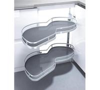 IUPPA Armoire d'angle de Cuisine, Support de Rangement carrousel, Organisateur extractible, étagères pour Bols à épices, Chaque Plateau pivote indépendamment, réglable en Hauteur, Ouvert à Gauche-