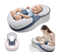 iuscacey Coussin de Repos pour bébé, Inclinaison à 15°, Housse en Modal Respirant, prévient Les régurgitations, Convient aux Nouveau-nés et aux Tout-Petits (Grand modèle : 65 x 40 x 30 cm).