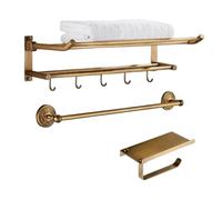 iuscacey Ensemble de quincaillerie de Salle de Bain en Laiton - Montage Mural - Kit d'accessoires de Salle de Bain Vintage 3/4/5/6 pièces - Porte-Serviettes, Porte-Balai de Toilette et Plus Encore,3c