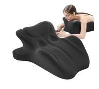 iuscacey Oreiller de Couple 27° pour Plus d'intimité - Soutien en Mousse à mémoire de Forme | Posture Ergonomique, Oreiller Multifonctionnel pour Les lombaires, Les Jambes et la tête,Noir