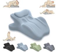 iuscacey Oreiller pour Couple 27° - Coin en Mousse à Mémoire de Forme Incliné à 27° Améliorant Le Confort, la Connexion et Les Moments Intimes - Oreiller Sexuel Ergonomique pour Couples,Bleu