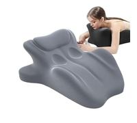 iuscacey Oreiller pour Couple Chiro-Monk - Oreiller de Soutien Lombaire en Mousse à mémoire de Forme inclinée à 27°, Compagnon de Confort Ergonomique,Gris