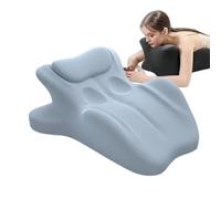 iuscacey Oreiller pour Couple Chiro-Monk - Oreiller de Soutien Lombaire en Mousse à mémoire de Forme inclinée à 27°, Compagnon de Confort Ergonomique,Bleu