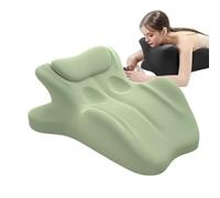 iuscacey Oreiller pour Couple Chiro-Monk - Oreiller de Soutien Lombaire en Mousse à mémoire de Forme inclinée à 27°, Compagnon de Confort Ergonomique,Vert